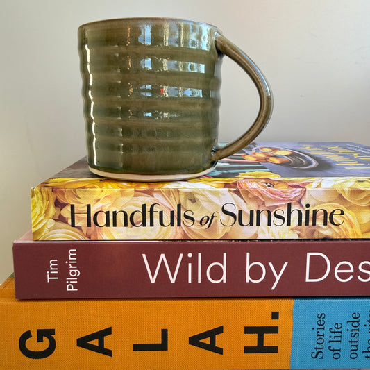 Dark Olive Ribbed Coffee Mug