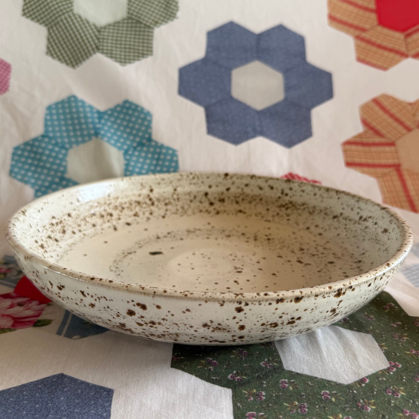 Serving Bowl | White Speckled