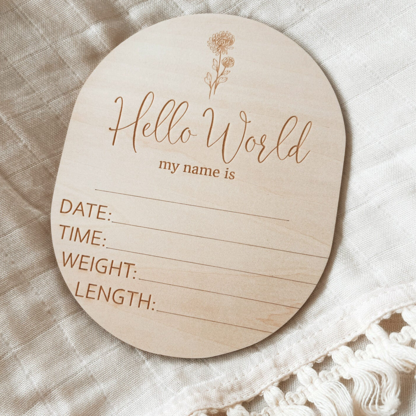 Hello World Wildflower Birth Disc