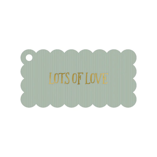 'Lots of Love' Sage Stripe Gift Tag