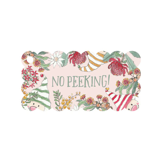 'No Peeking!' Gnomes Gift Tag
