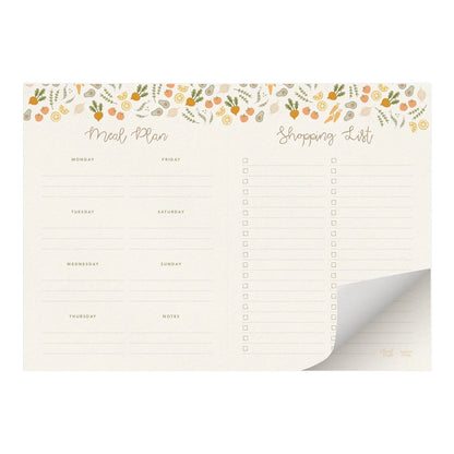 Pantry 'Meal Plan & Shopping List' Magnetised A4 Notepad