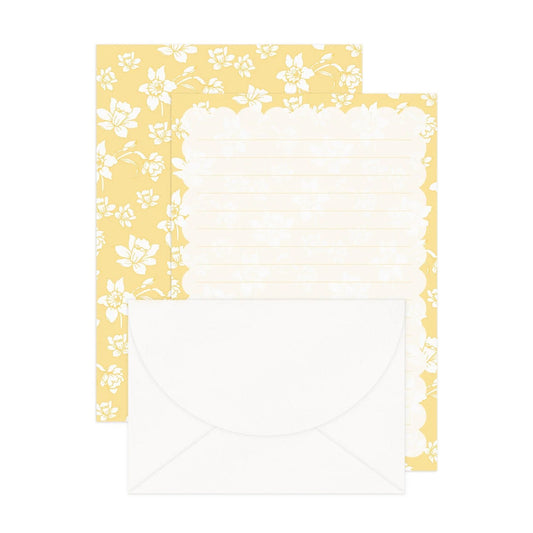 'Yellow Daffodils' Lined Letter Writing Stationery Set