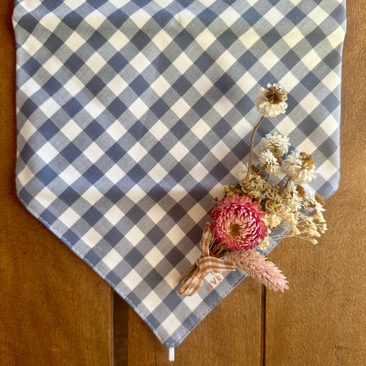 Slate Gingham Neck Scarf