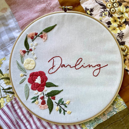 “Darling" Embroidery Hoop