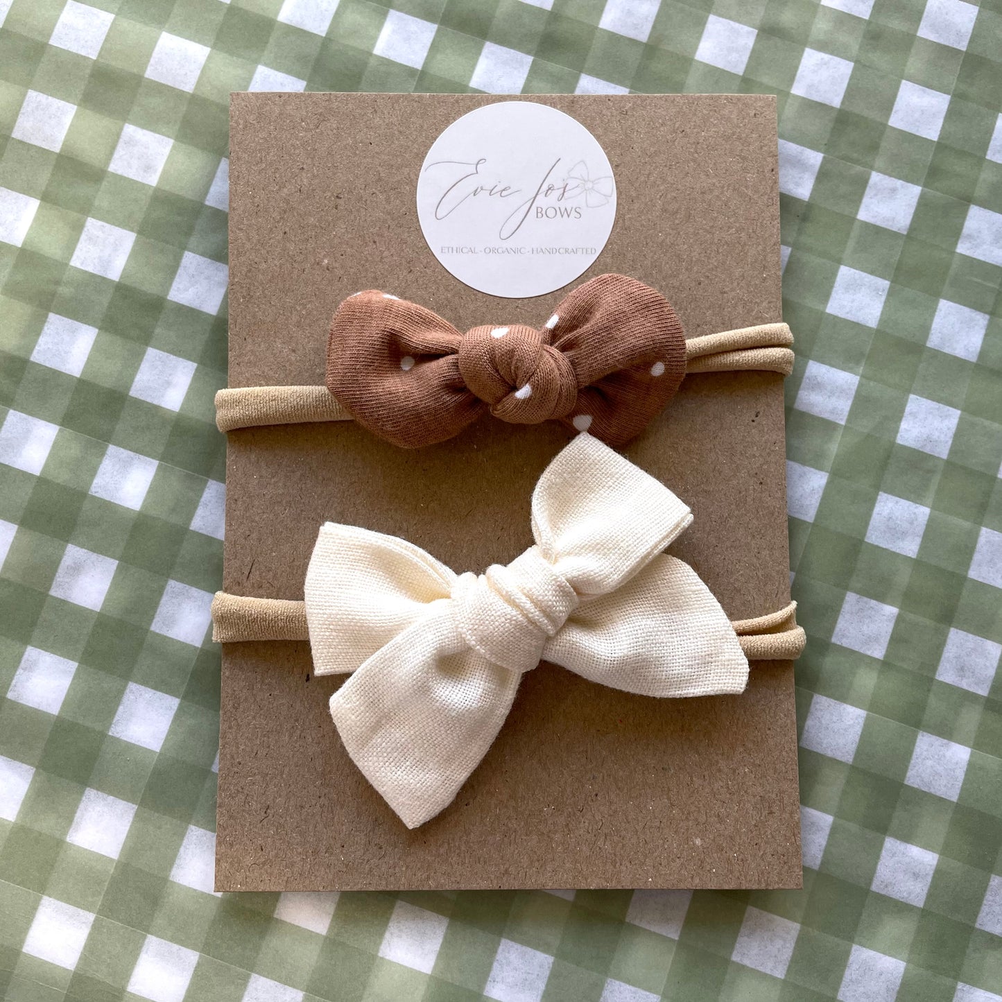 Neutral Knot Bow Duo
