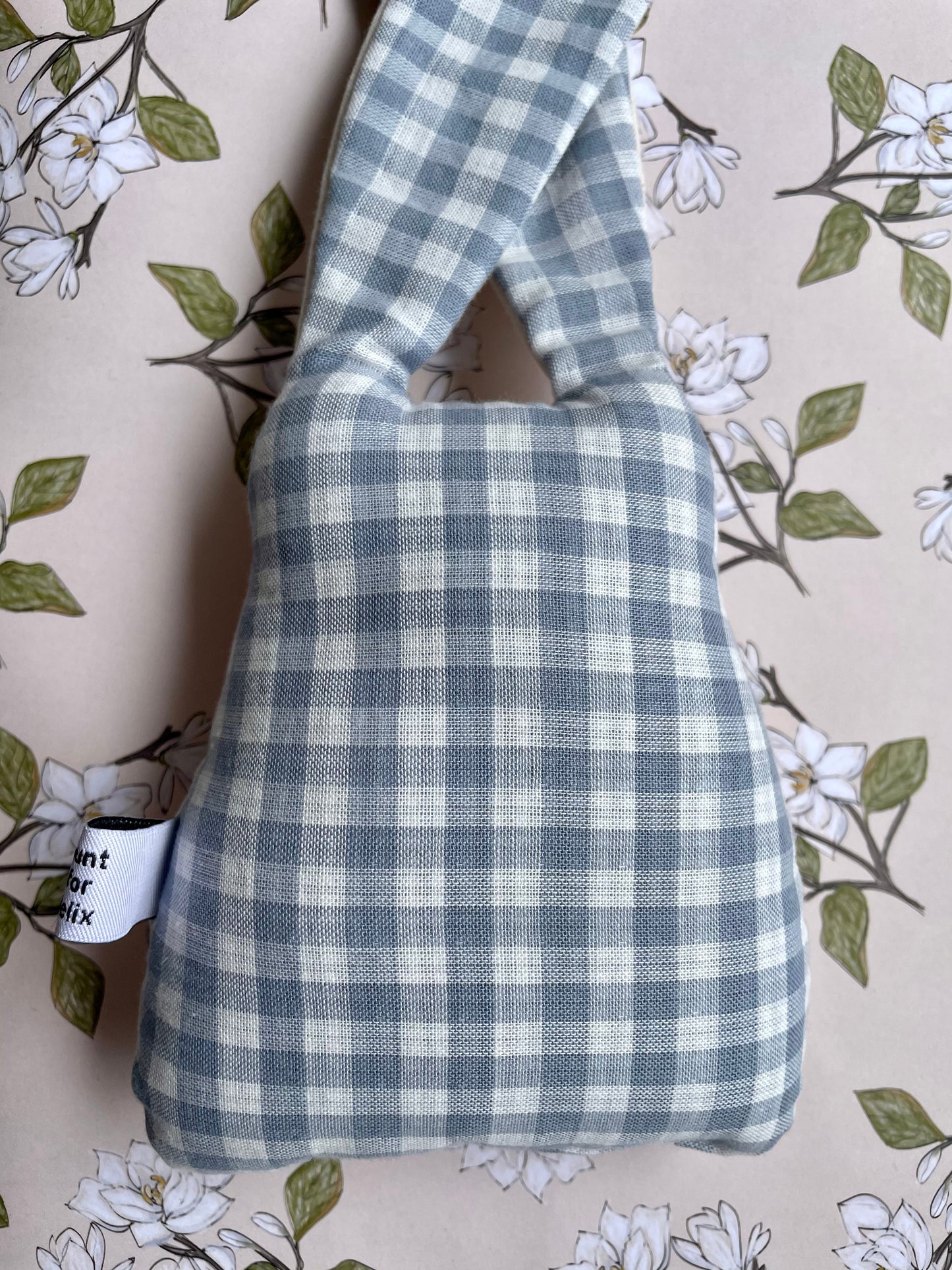 Bunny Rattle - Blue Gingham